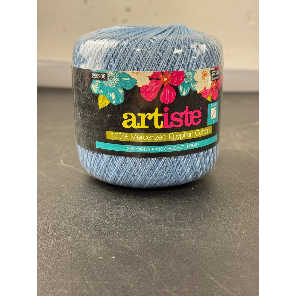 Artiste Ice Blue #10 Crochet Thread 100% Mercerized Egyptian Cotton 350 Yards